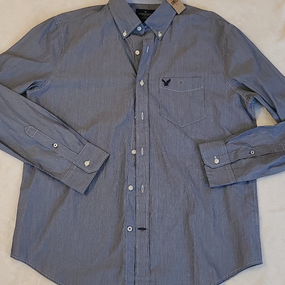 Men's American Eagle Blue Button Up NWT Large - Picture 2 of 5